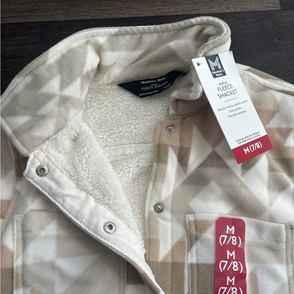 Girls Taupe Patterned Fleece Shacket M(7/8) NWT - Picture 3 of 4